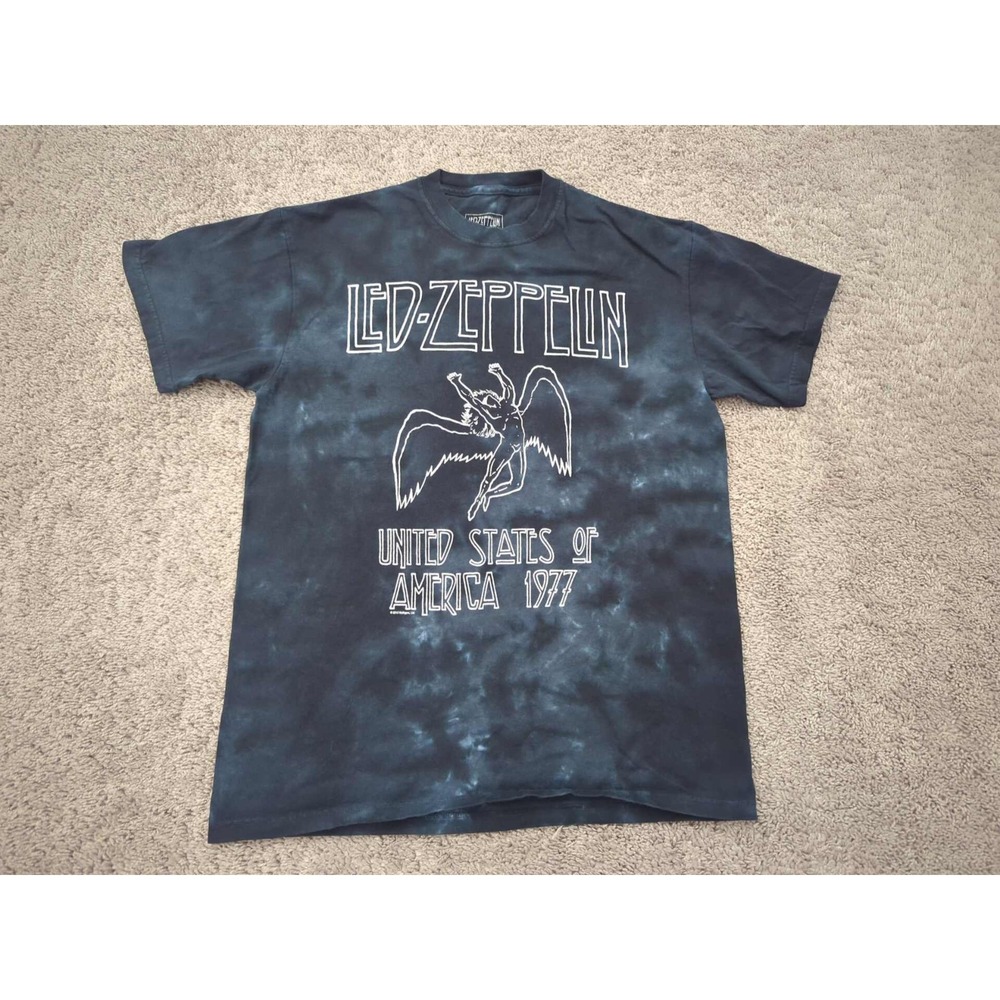 Led Zeppelin T Shirt Mens Medium Tie Dye Short Sleeve USA Tour‎ 1977